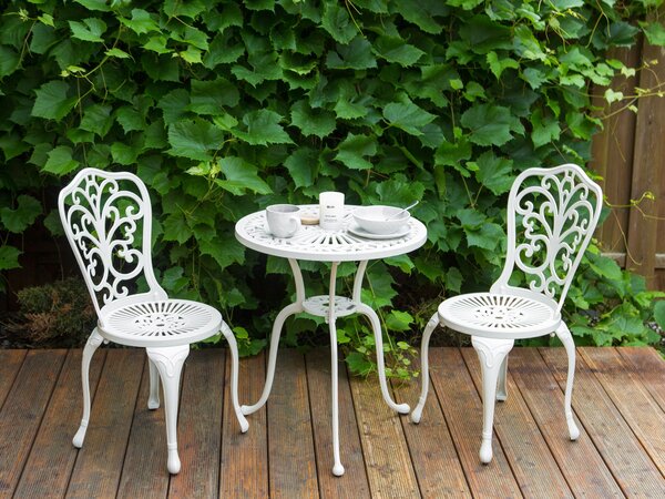 Bistro stolek DASCIO 61 cm 61 cm Kov Krémově bílá
