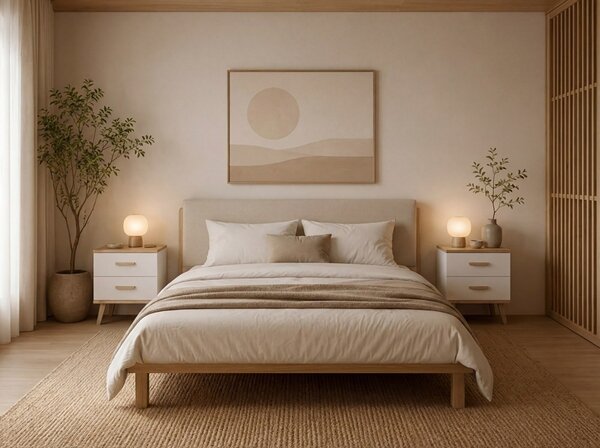 TP Living Noční stolek Olympo 2S 45 cm bílý/dub Artisan