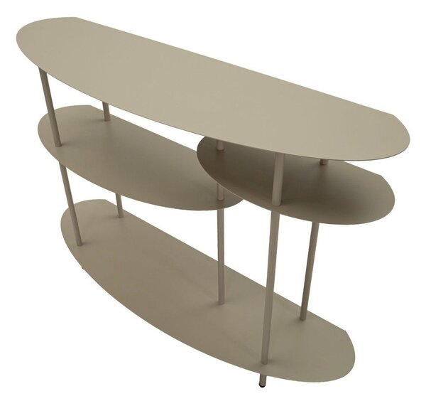 Šedobéžový kovový konzolový stolek 34x118 cm Saturn – Mauro Ferretti