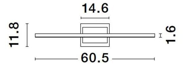 LED nástěnné svítidlo Azure 60 černé – Černá