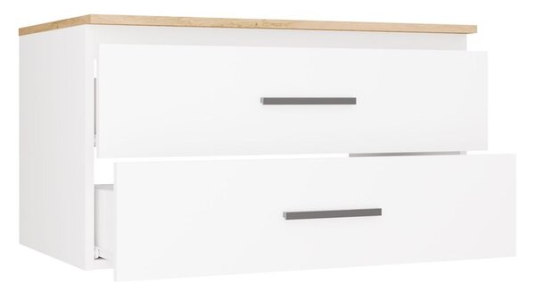 TP Living Závěsná skříňka pod umyvadlo s deskou NEL 2S 80 cm bílá/dub Artisan