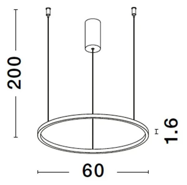 LED lustr Tarquin 60 černé – Černá