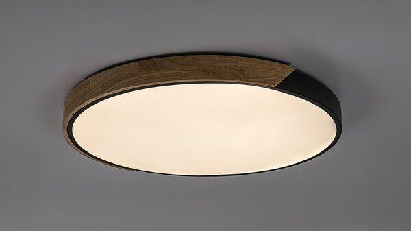 Stropní svítidlo LED 3000 / 4000 / 6500K čierna, drevo IP20 Rabalux MAPLE2 71418
