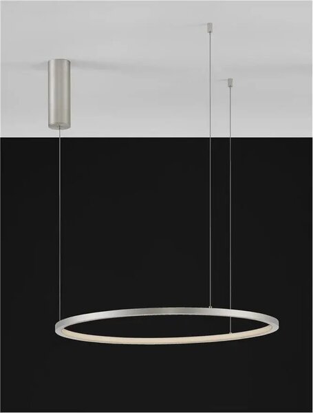 LED lustr Tarquin 60 Stříbrná – Šedá