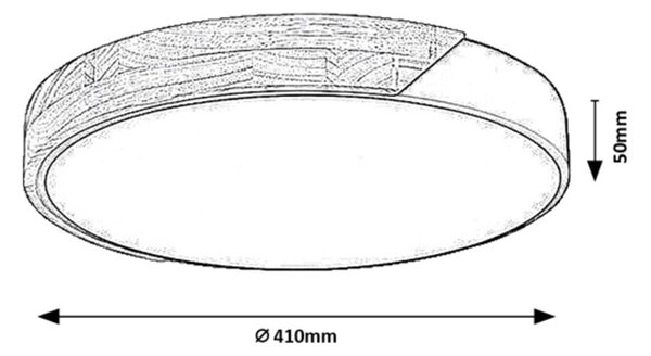 Stropní svítidlo LED 3000 / 4000 / 6500K čierna, drevo IP20 Rabalux MAPLE2 71418