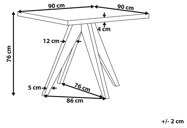 Zahradní jídelní stůl OLBIA 90 cm 90 cm Beton Šedá