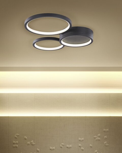 LED stropní lampa AGNAT Kov Černá