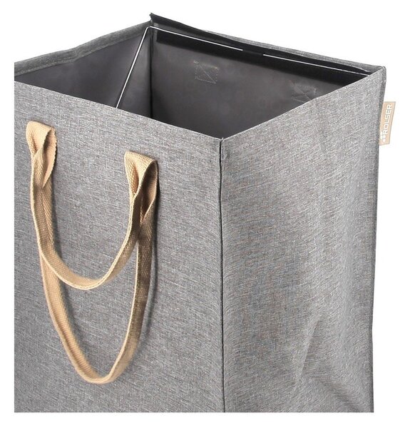 Šedý látkový koš na prádlo 53 l Laundry Hub Tweed – Rolser