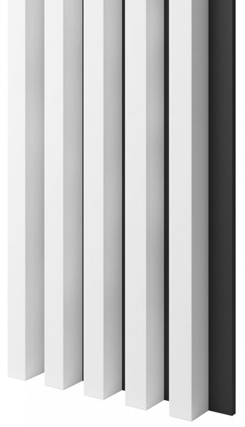 Akustický panel, podklad MDF deska, široká lamela, bílý mat, 30x275 cm