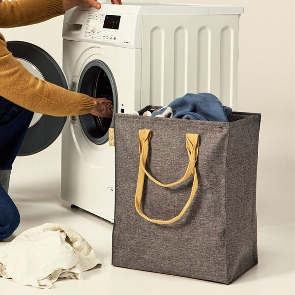 Šedý látkový koš na prádlo 53 l Laundry Hub Tweed – Rolser