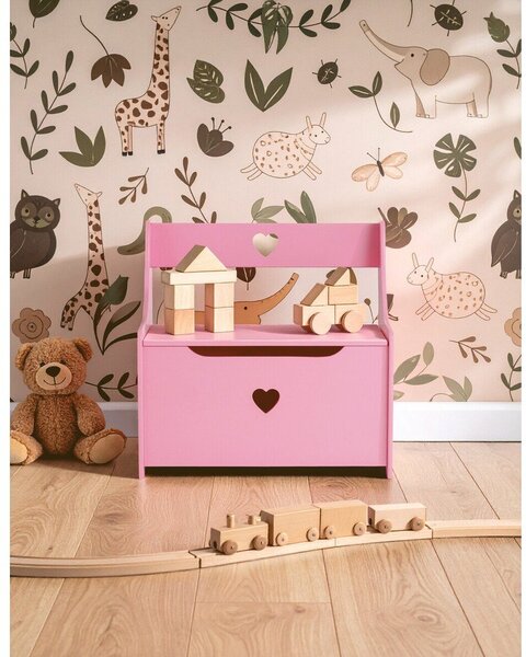 Růžová dětská skříňka s lavicí 60x62x34 cm Pink Heart – Premier Housewares