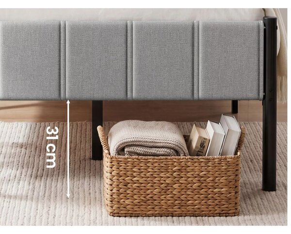SONGMICS Čalouněná postel Vasagle Jinka 90x200 černá/šedá