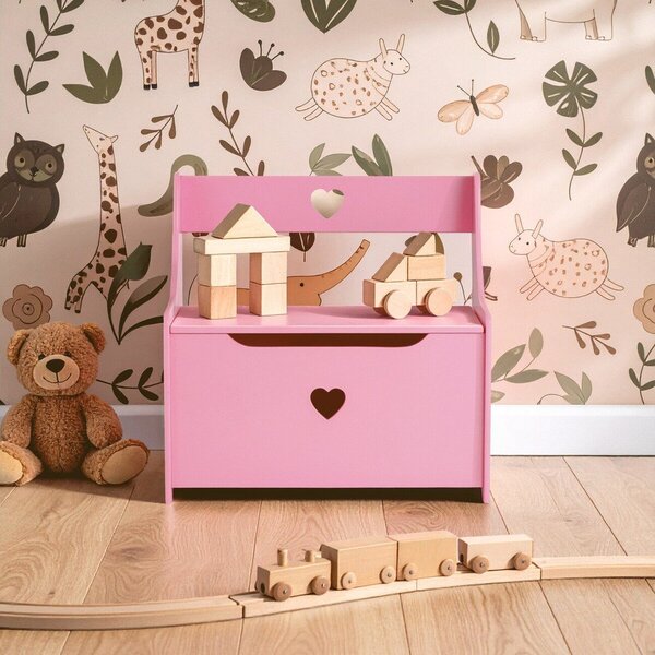 Růžová dětská skříňka s lavicí 60x62x34 cm Pink Heart – Premier Housewares
