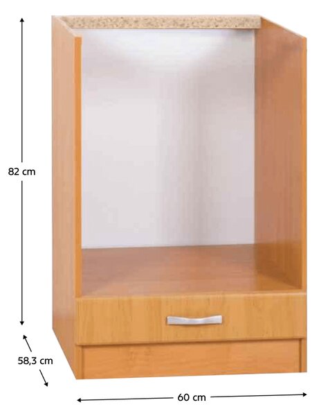 KONDELA Kuchyňská skříňka, olše, LORA MDF NEW KLASIK S60KU