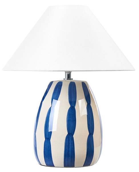 Stolní lampa LUCHETTI Keramika Bílá/Modrá