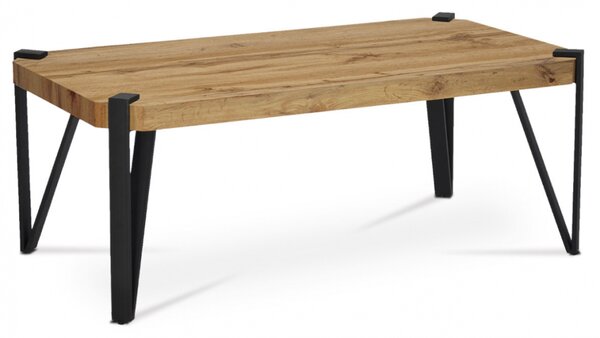 Konferenční stolek PAOK — 110x60x44, divoký dub, černý kov