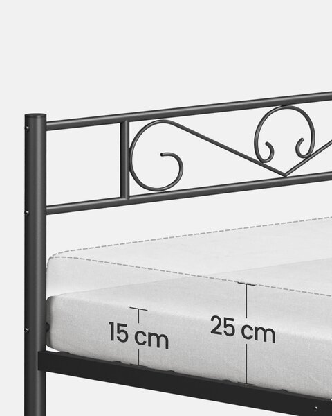 KOVOVÁ POSTEL, 90/200 cm černá Boxxx - Jednolůžkové postele, Online Only