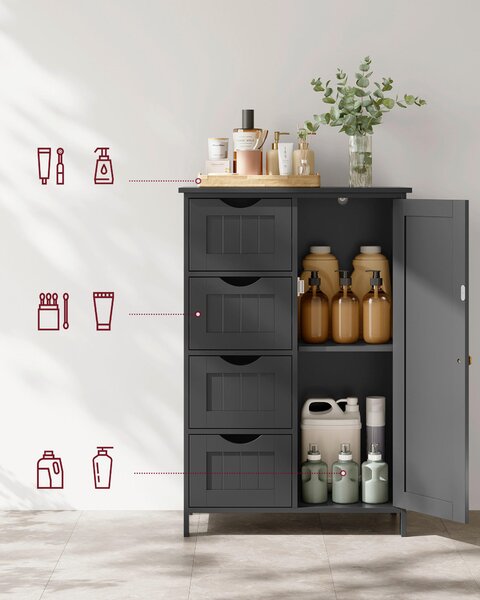 MIDI SKŘÍŇKA, černá, 55/82/30 cm MID.YOU - Koupelnové série, Online Only