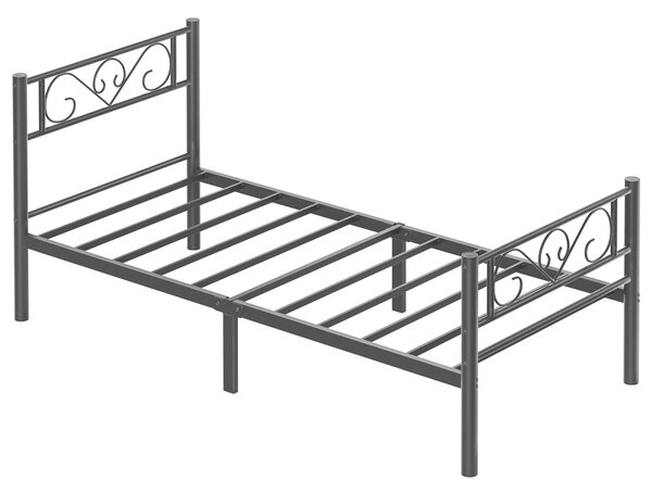 KOVOVÁ POSTEL, 90/200 cm černá Boxxx - Jednolůžkové postele, Online Only