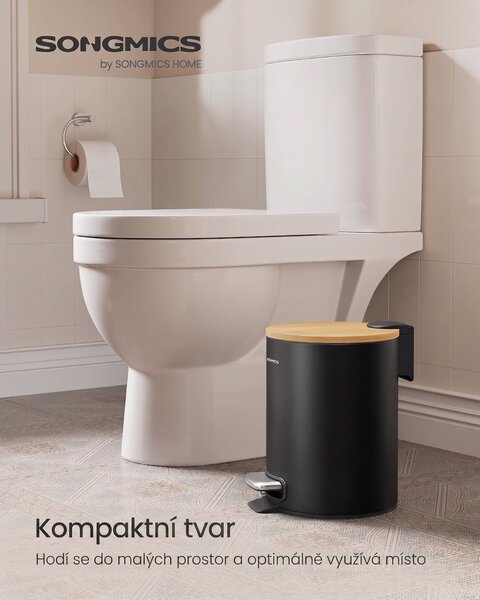 SONGMICS Odpadkový koš Greml 3 L černý/hnědý