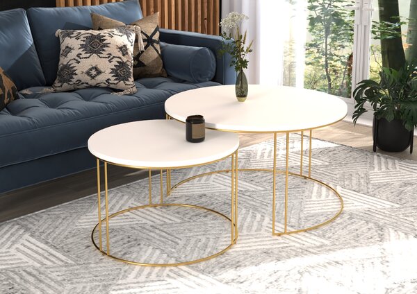 ADRK Furniture Konferenční stolek 2v1 ETTA CT-ETT-G-W