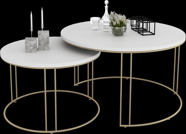 ADRK Furniture Konferenční stolek 2v1 ETTA CT-ETT-G-W