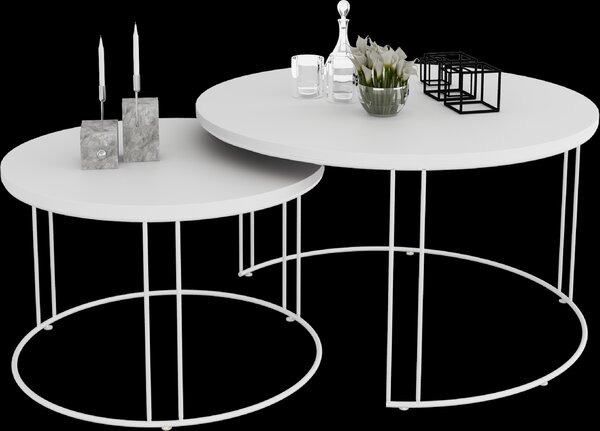 ADRK Furniture Konferenční stolek 2v1 ETTA CT-ETT-W-W