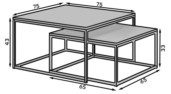 ADRK Furniture Konferenční stolek 2v1 KAMA CT-KAM-G-B