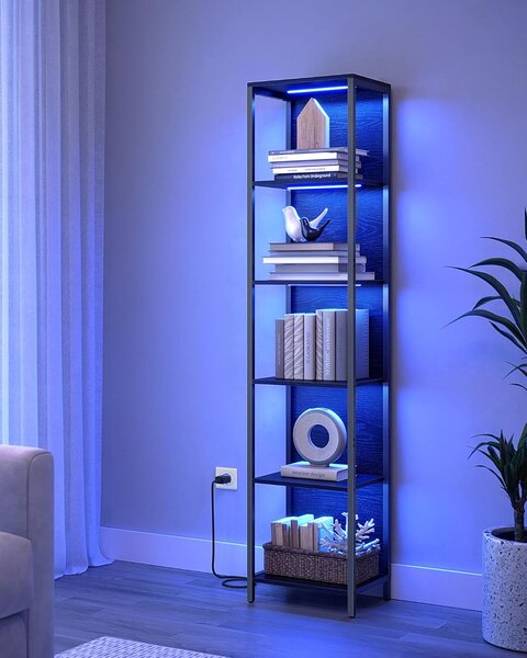 SONGMICS Regál s LED osvětlením Vasagle Fjord 40 cm černý