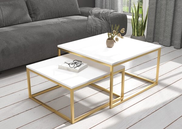 ADRK Furniture Konferenční stolek 2v1 KAMA CT-KAM-G-W