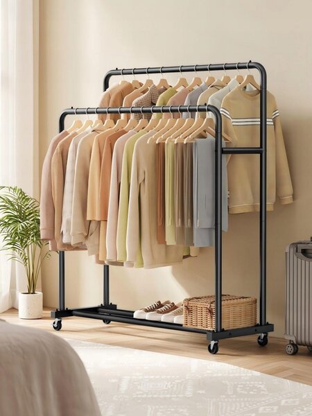 SONGMICS Pojízdný stojan na oblečení Loki 110 cm černý