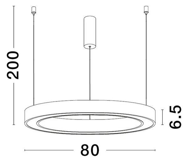 LED lustr Sting 80 černé – Černá