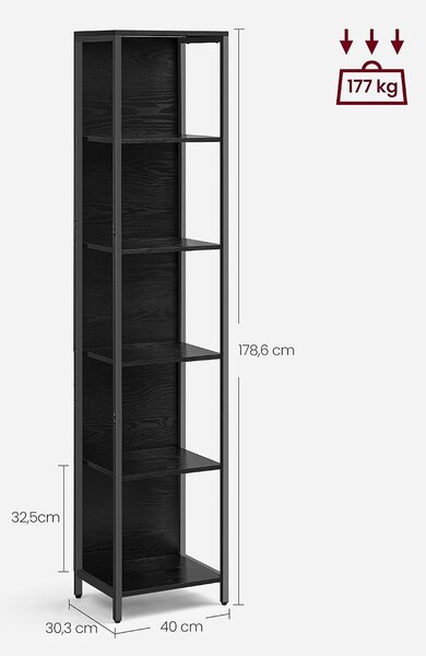 SONGMICS Regál s LED osvětlením Vasagle Fjord 40 cm černý