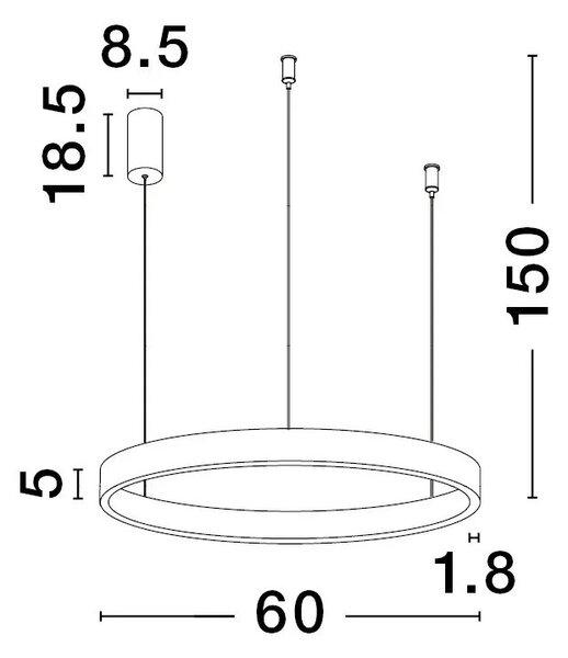 LED lustr Elowen 60 zlaté – Zlatá