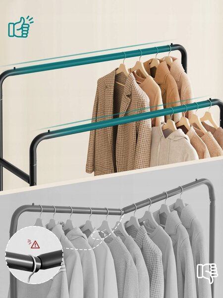 SONGMICS Pojízdný stojan na oblečení Loki 110 cm černý