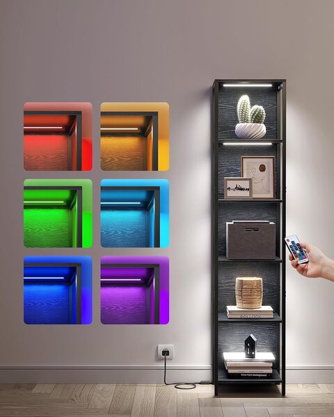 SONGMICS Regál s LED osvětlením Vasagle Fjord 40 cm černý