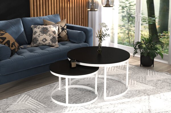 ADRK Furniture Konferenční stolek 2v1 OKIN CT-OKI-W-B