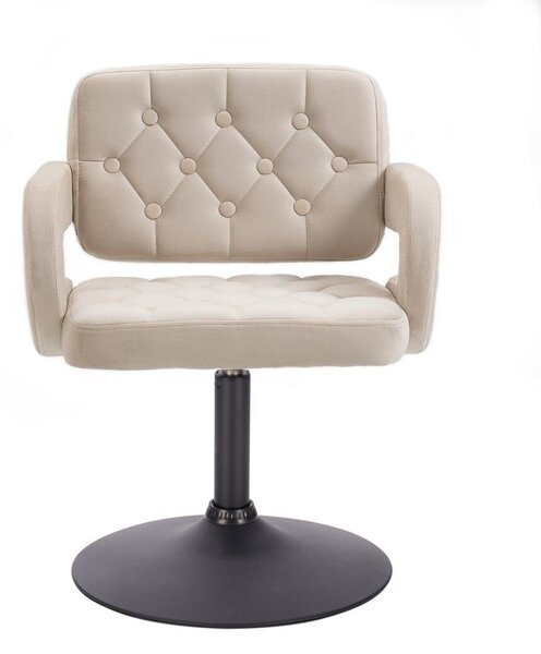 LuxuryForm DESIGN Židle ADRIA VELUR na černém talíři - krémová