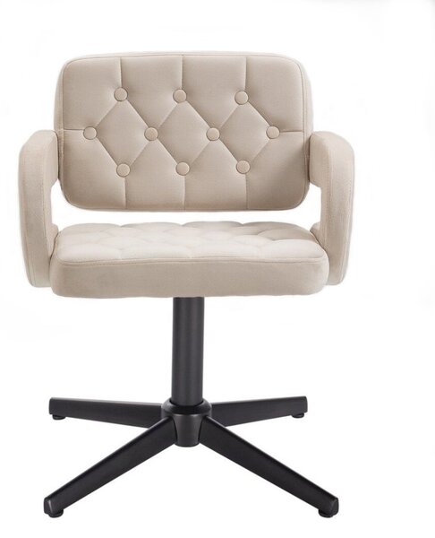 LuxuryForm DESIGN Židle ADRIA VELUR na černém kříži - krémová