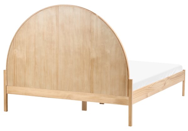 Postel Borovicové dřevo MASCORTEL 160 x 200 cm Světle hnědá