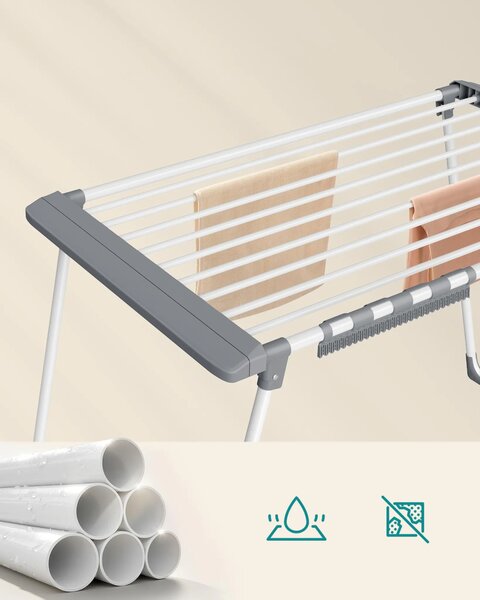 SONGMICS Šířkově nastavitelný sušák na prádlo Grent 90 cm bílý/šedý