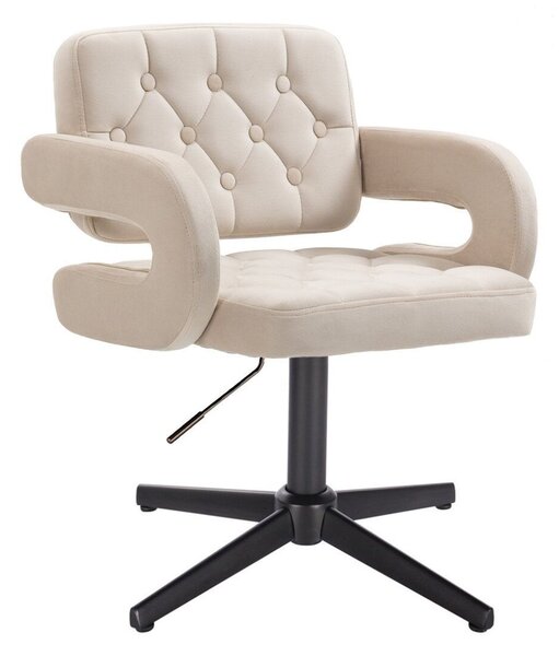LuxuryForm DESIGN Židle ADRIA VELUR na černém kříži - krémová