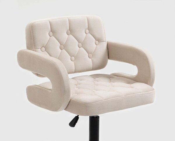 LuxuryForm DESIGN Židle ADRIA VELUR na černém talíři - krémová