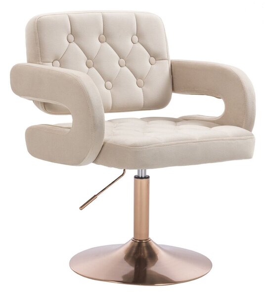 LuxuryForm DESIGN Židle ADRIA VELUR na zlatém talíři - krémová