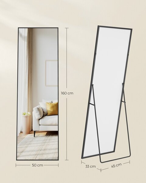 SONGMICS Stojací zrcadlo Menry 160 cm černé