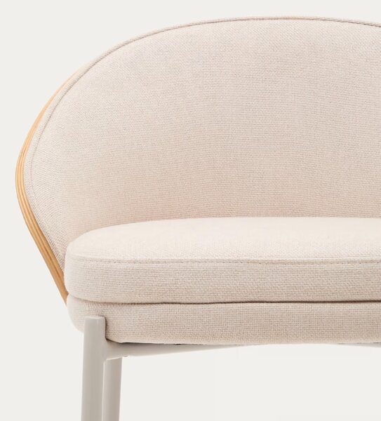 Béžová čalouněná barová židle Kave Home Eamy 77 cm