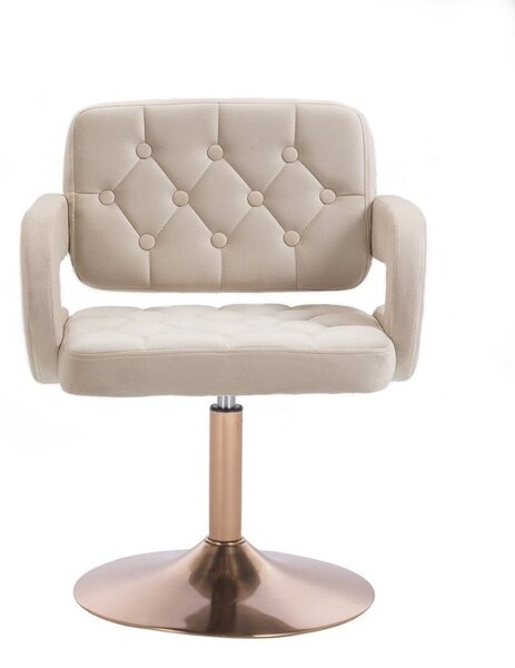 LuxuryForm DESIGN Židle ADRIA VELUR na zlatém talíři - krémová