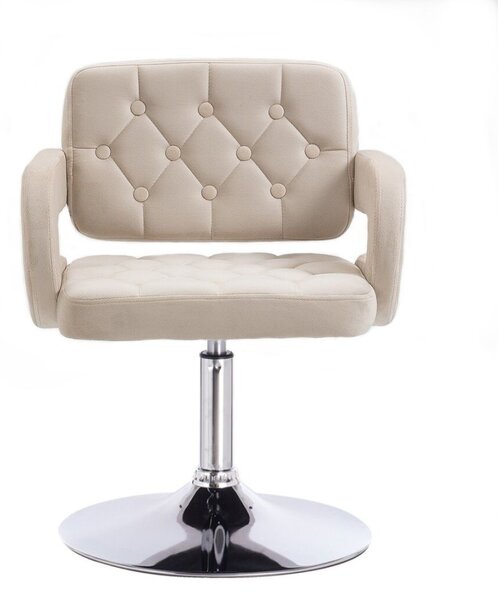LuxuryForm DESIGN Židle ADRIA VELUR na stříbrném talíři - krémová