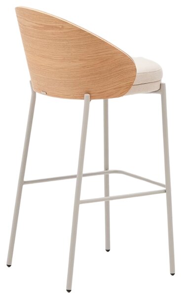 Béžová čalouněná barová židle Kave Home Eamy 77 cm