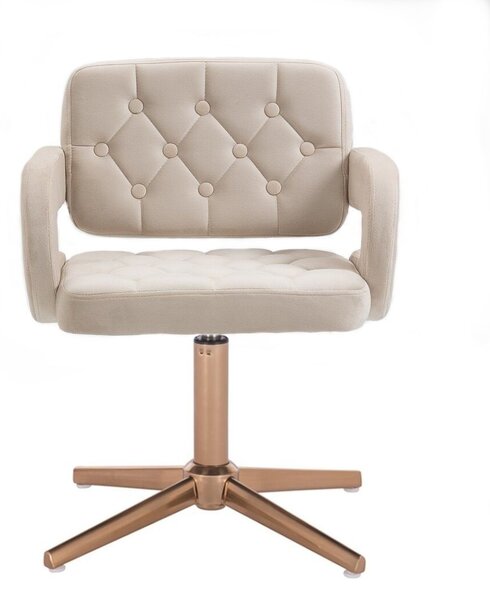 LuxuryForm DESIGN Židle ADRIA VELUR na zlatém kříži - krémová
